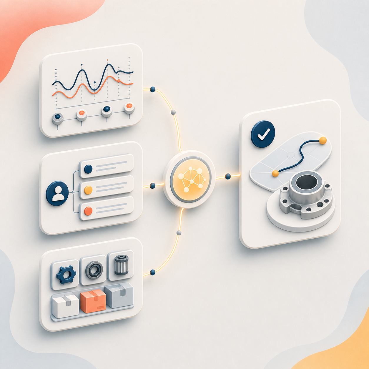Telemetrie, CRM und ERP fließen in einer KI zusammen, die daraus einen fundierten Handlungsvorschlag für den Service erstellt.